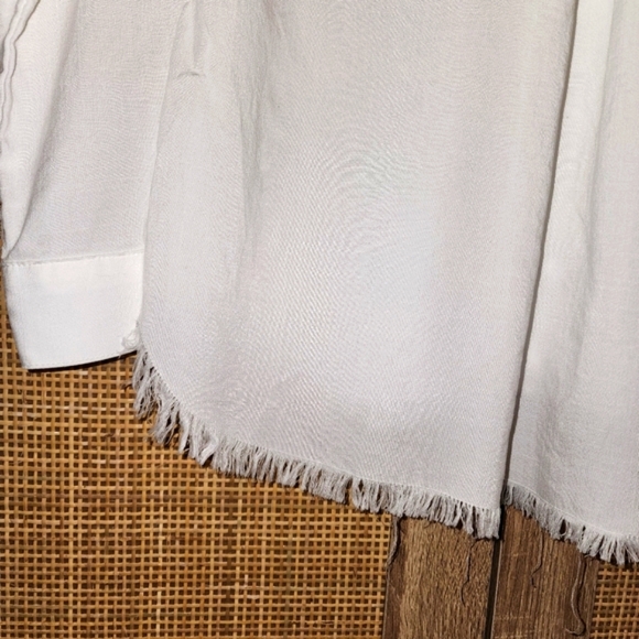 Anthropologie Cloth and Stone white button up shirt 100% Tencel women's size med - Picture 9 of 10